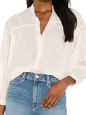 MOTHER The Gatherer Pale Peach Button Down Shirt NWT SZ L